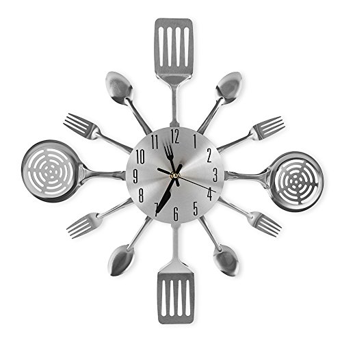 Kitchen Clock With Utensils