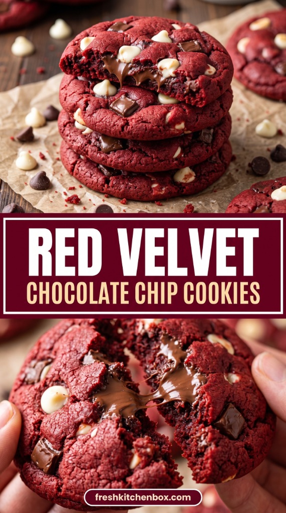 Red Velvet Chocolate Chip Cookies Pin FreshKitchenBox