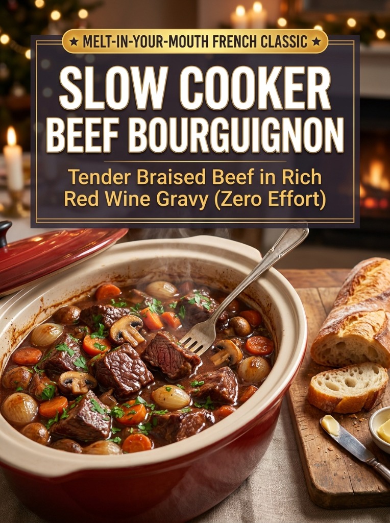 Classic Slow Cooker Beef Bourguignon Recipe
